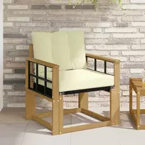 Lauko sofa Kietasis akacijos medis ir Textilene Balta