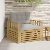 Lauko sofa Poliesteris Balta ir šviesiai pilka