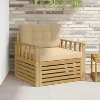 Lauko sofa Poliesteris Balta ir smėlio