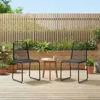 Sodo kėdės 2 pcs Juodas 48 x 55 x 89,5 cm Ratanas