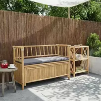 Sodo Saugojimo Suolas 110 x 47 x 80 cm Bambukas Natūrali