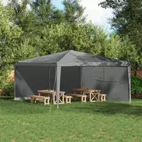 Šventinės palapinės šoninė siena 2 pcs Šviesiai pilka
