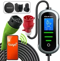Qoltec Mobilna kroviklis automobiliui elektrycznego EV i hybryd su regulacją 2w1 Typ2 | 7kW | 230V | CEE 32A | Wi-fi | TUYA | SMART LIFE | LCD | Przenośna | Wallbox | 5m