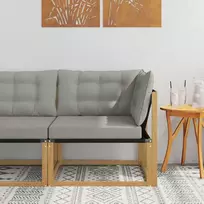 Lauko kampinė sofa Kietos akacijos mediena Balta