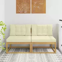 2 Vienetas Lauko Vidurinis Sofa Poliesteris Balta