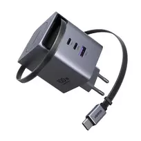 Ugreen 65828 Nexode 100W GaN įkroviklis su ištraukiamu USB-C kabeliu