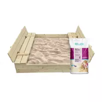 4IQ Smėlio dėžė Bonus Orbis, 120x120cm, su patiesalu ir 250kg smėlio