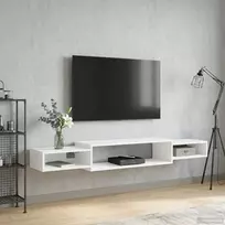 Sieninis televizoriaus stovas Sieninis Balta 180 x 28 x 21 cm