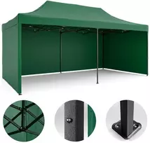 Plonos Sodo paviljonas su 3 sienomis, 3 x 6 m, žalias, CF994