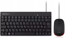 Klaviatūra ir pelė Perixx Perixx PERIDUO-212 DE, mini USB klaviatūra and pelė set, juodas