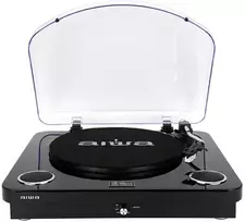 Aiwa LPS-25BK vinyylisoitin sisäänrakennetuilla kaiuttimilla, musta