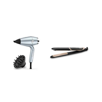 BaByliss Hydro-Fusion plaukų džiovintuvas D773DE + Super Smooth tiesinimo žnyplės ST393E