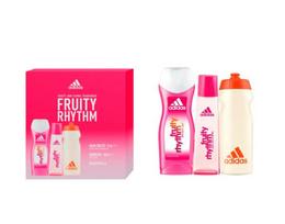 Kvepalų dovanų rinkinys Adidas Fruity Rhythm moterims, gėlių‑vaisinis EDT + dušo gelis