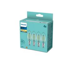 Komplektas 4 vnt. VINTAGE LED lemputės Philips B35 14/4,3W/230V 2700K