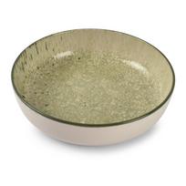 Žalios spalvos/kreminės spalvos sriubos iš akmens masės lėkštė ø 18,5 cm Gravel – ONA