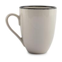 Juodos spalvos/kreminės spalvos iš molio puodelis 350 ml Gravel – ONA