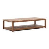 Iš tikmedžio masyvo kavos staliukas natūralios spalvos 70x150 cm Sashi – Kave Home