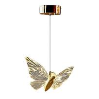 Auksinės spalvos iš metalo kabantis šviestuvas LED ø 20 cm su gaubtu iš akrilo stiklo Myrna – Opviq lights