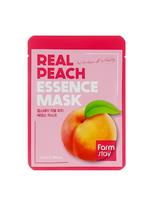 FARMSTAY Lakštinė veido kaukė su persikais REAL PEACH ESSENCE, 1 vnt.