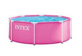 Sodo karkasinis baseinas apvalus vaikams 244×76 cm, rožinis, INTEX 28290ND