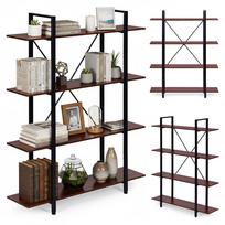 Loft stiliaus pramoninė lentyna svetainei ir biurui, 4 lentynos, metalinis rėmas ModernHome