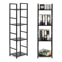 Moderni medinė lentyna, metalinis rėmas LOFT, 4 lentynos, juoda ModernHome