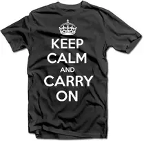 Marškinėliai "KEEP CALM AND CARRY ON"