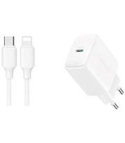 Baltas 20W 1xUSB-C pakrovėjas + USB-C - Lightning 100cm laidas "Joyroom JR-TCF20"