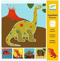 Djeco Piešimo trafaretai - Dinozaurai (5 vnt.) ( DJ08863 )