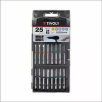 Tivoly Antgalių rinkinys su spalvų kodais, 25 mm ir 50 mm antgaliai + magnetinis antgalių laikiklis. 25 vnt