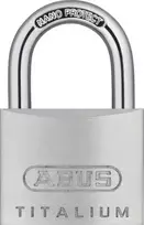 ABUS 64TI/50, Įprastinė pakabinama spyna, Raktinė spyna, Skirtingai su raktu, Sidabrinė, Aliuminis, Grūdintas plienas