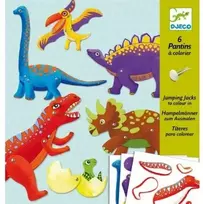 Djeco Kūrybinis rinkinys lėlės-marionetės - Dinozaurai (6 vnt.) ( DJ09680 )