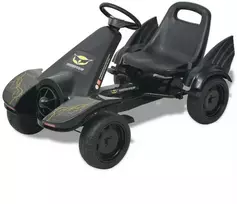 Pedalais minamas kartingas su reguliuojama sėdyne, juodas
