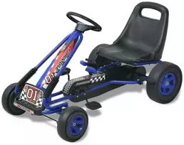 Pedalais minamas kartingas su reguliuojama sėdyne, mėlyn.