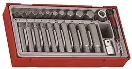 TengTools Sukimo antgalių rinkinys Teng Tools TTHEX23; 23 vnt.