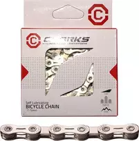 Clarks Ciklo grandinė YBN CSL -H11CR ŠIMANO CAMPAGNOLO SRAM (11 veikia, 1 / 2 "x11 / 128)", 116 ląstelių, 5,6 mm, grandinės klipas, super šviesa, Chrome) Self- tepimo sidabras