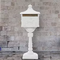 Pašto dėžutė, aliuminis, vintažinio stil., nerūdijanti, balta