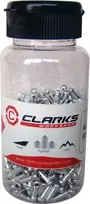 „Clarks“ stabdžių / pavarų perjungiklio laido galas CX88DP 1 mm – 1,6 mm aliuminio sidabro dėžutė, 500 vnt (CLA-CX88DP500)