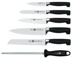 Peilis Set ZWILLING Vier Sterne 35068-003-0 (bread peilis, chef peilis, Peilis block, peilis for peeling fruits ir daržovės,