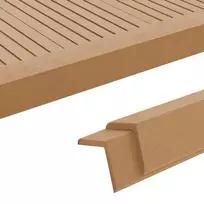 Kampiniai grindų dangos apvadai, 5vnt., tikmedžio, 170cm, WPC