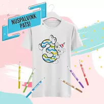 Vaikiški marškinėliai "Nuspalvink pats! Man jau 3-eji"