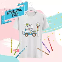 Vaikiški marškinėliai "Nuspalvink pats! Mašinytė"