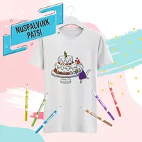Vaikiški marškinėliai "Nuspalvink pats! Tortas"