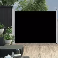 Ištraukiama šoninė kiemo pertvara, juodos spalvos, 140x500cm