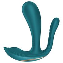 Satisfyer Top Secret+ - nešiojamas vibratorius su 3 atšakomis - žalias