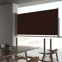 Ištraukiama šoninė kiemo pertvara, rudos spalvos, 80x300cm