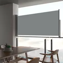 Ištraukiama šoninė kiemo pertvara, pilkos spalvos, 60x300cm