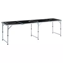 Beer Pong žaidimo stalas, juodas, 240 cm, sulankstomas