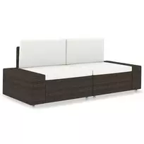 Modulinė dvivietė sofa, rudos spalvos, poliratanas