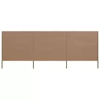Uždanga nuo vėjo, 3 plokštės, taupe spalvos, 400x80cm, audinys